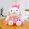 Princess rabbit-butterfly knot pink plaid skirt