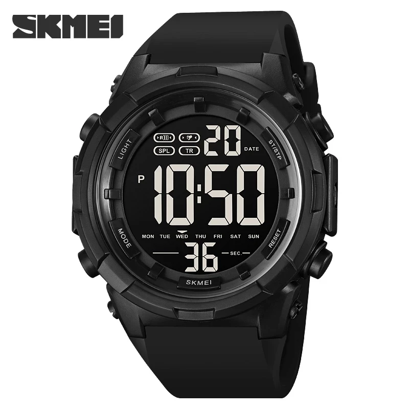 Skmei black sales digital watch