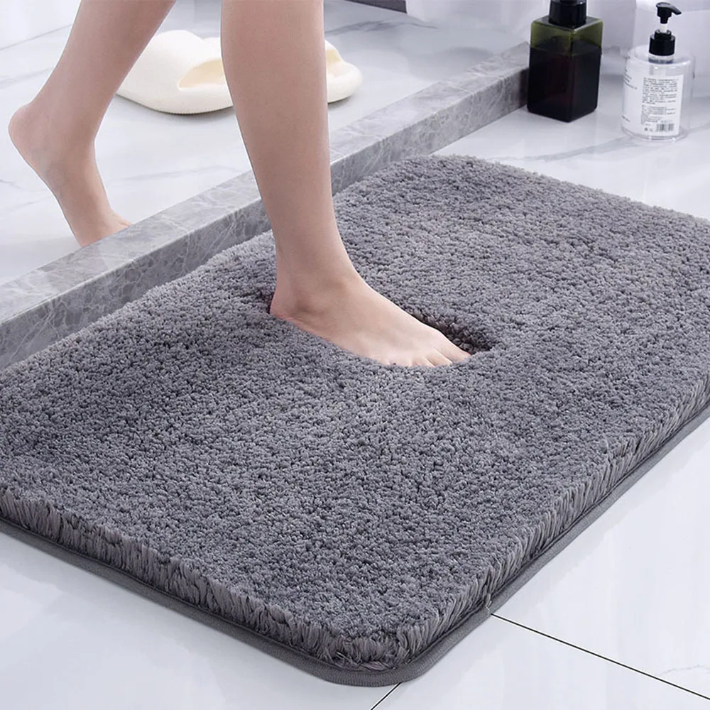 Antislip Living Room Bedroom Balcony Bedside Canteen Toilet Bathroom Long Fluff Household Square Footcloth Carpet