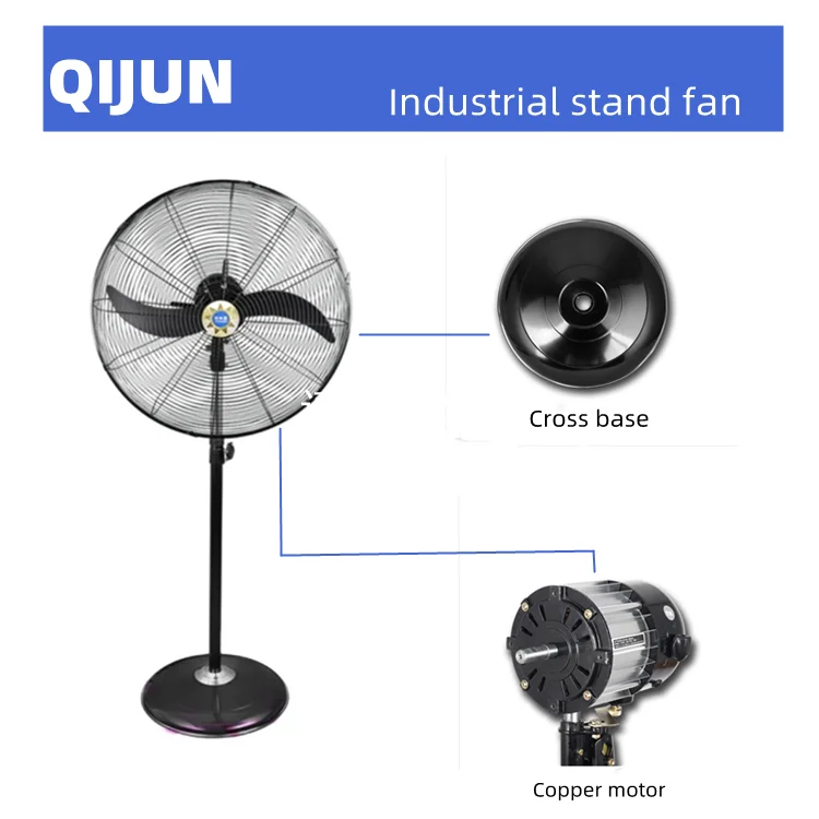 Cooling Industrial Stand Fan, 650mm, ORL, Wall - detail 4