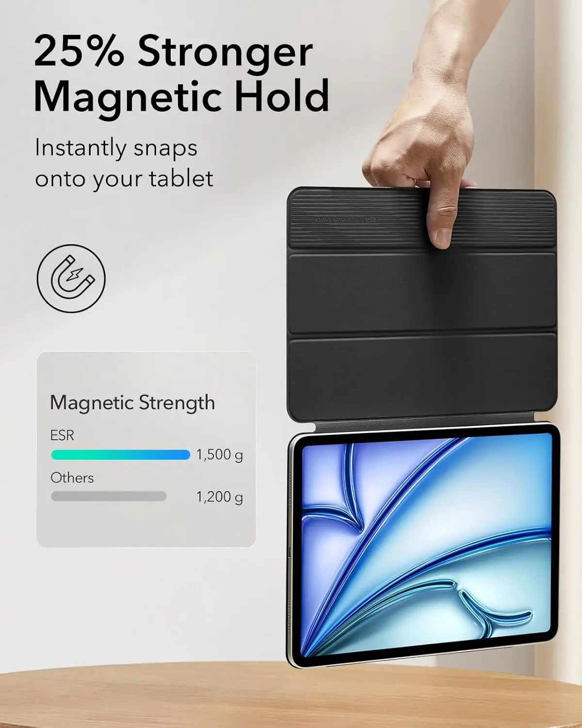 product for powerful magnetic slim trifold stand pencil support durable protection pu leather tablet case for ipad air 11 inch-4