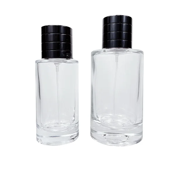 Transparent Transparent Glass Perfume Bottle Cylindrical Bayonet Empty Cosmetics Bottle Portable Perfume Spray Bottle