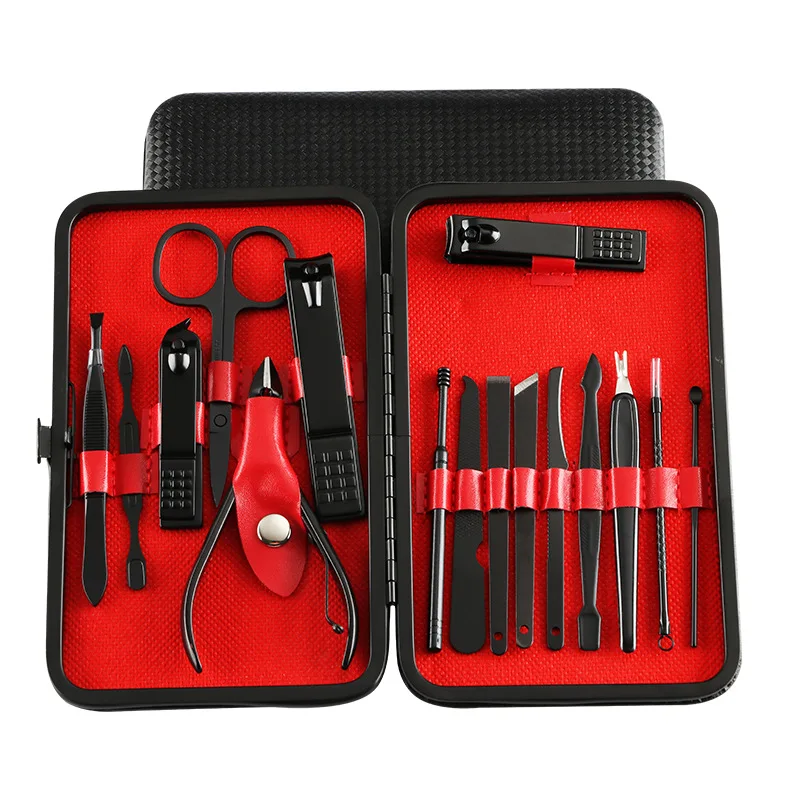 18 Pcs Set Personal Manicure Grooming Kit Nail Clippers Manicure 