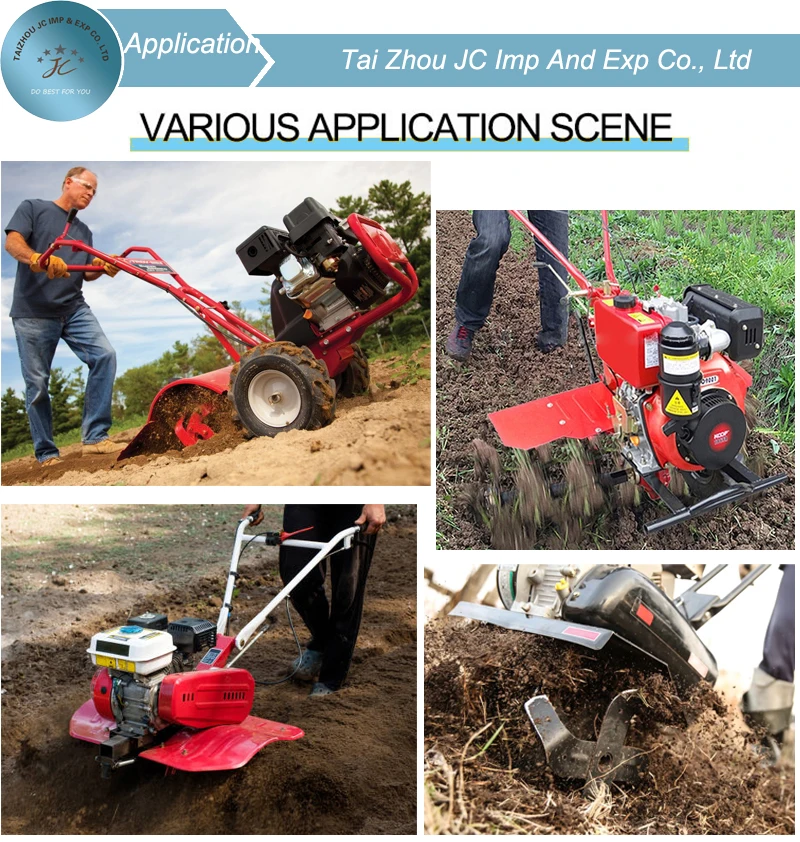 Taizhou Jc 170f Gasoline Power Tiller Cultivators Manual Start Weeder