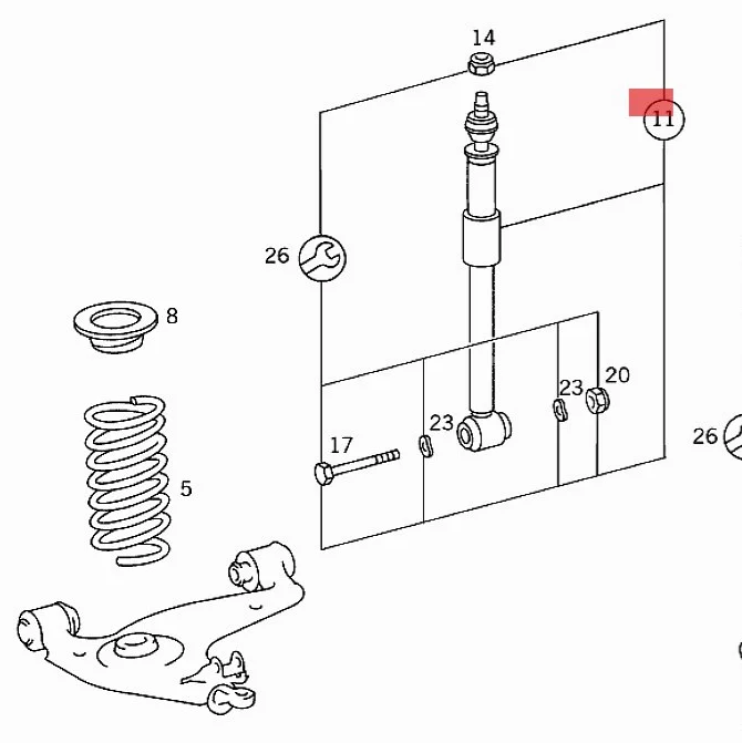 Front air suspension shock absorber for Mercedes W140 S500 OEM 