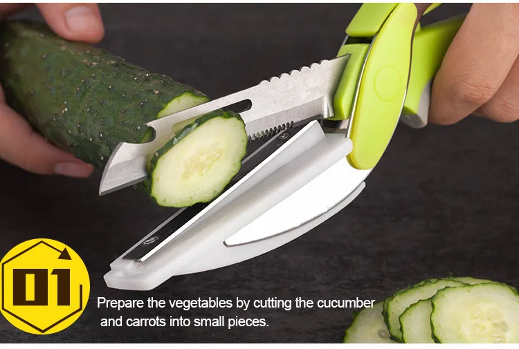 2024 New Convenient 2 In 1 Smart Kitchen Food Chopping Scissors Fruit ...