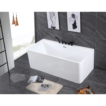 Modern simple rectangle bathtub 1.4m 1.5m 1.6m 1.7m 1.8m acrylic constant temperature freestanding bathtub