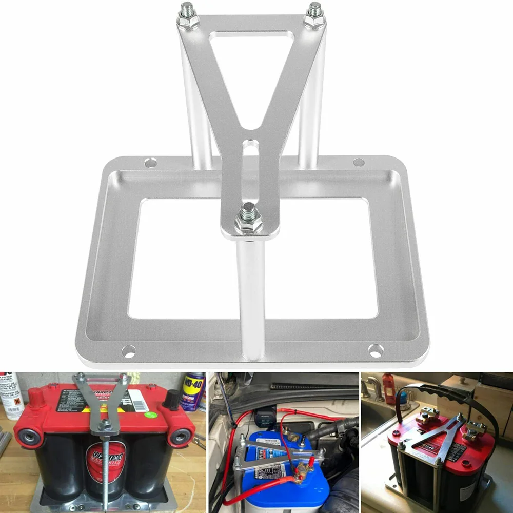 Universal Billet Battery Tray Hold Down Relocation Box Aluminum Holder