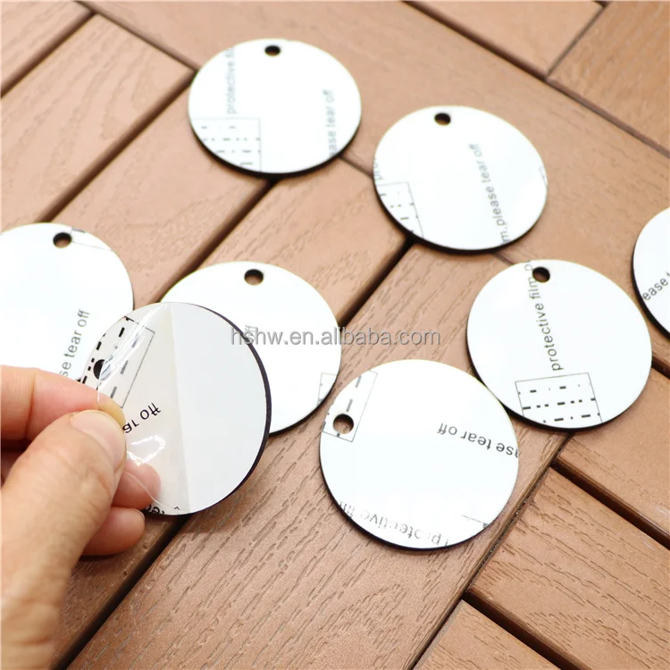 Round Shape Sublimation Blanks Keychain DIY Printing Gift MDF Pendant Blank Key Chain with Key Ring