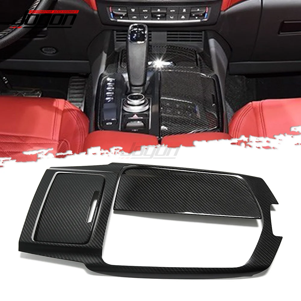 ICOBES Coperchio del Pannello del Cambio Dell'Auto per Maserati Levante 2017-2018, Fibra di Carbonio Rivestimento Pulsante Pannello di Controllo Centrale Accessori,A-LHD