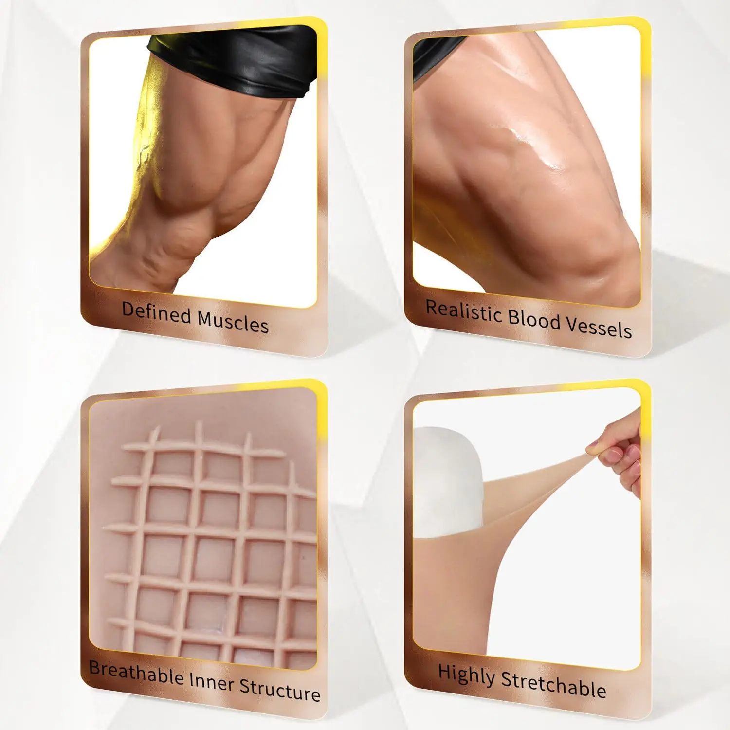 Silicone Muscle Pants Strong Leg Muscles Instantly Muscular Legs for Halloween Party Masquerade Ball Film Shooting