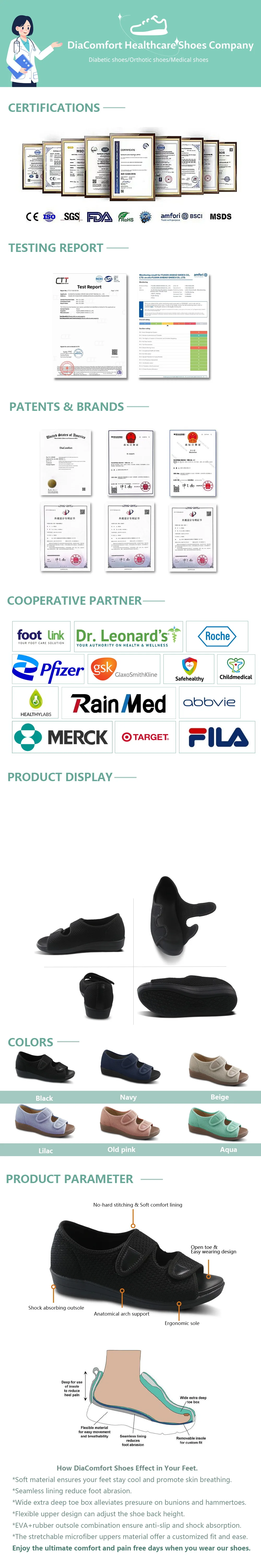 Orthopedic Shoes Safety Summer Dew Toe Nonslip Swollen Feet Wide