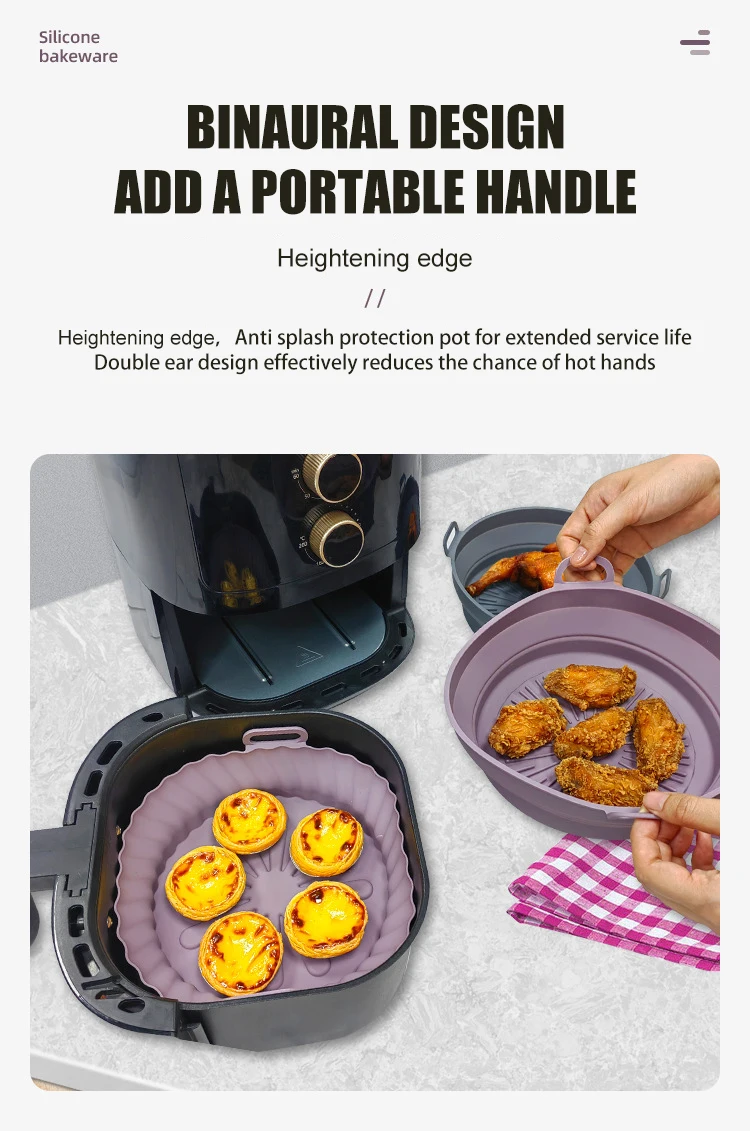 Bpa Free Folded Round Silicone Air Fryer Baking Pan Buy Silicone Air