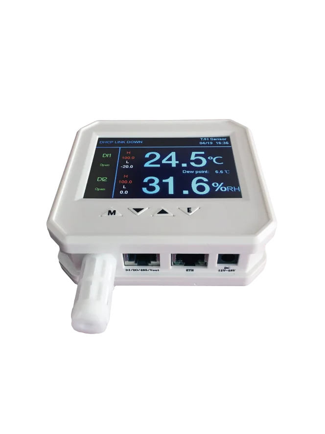 Remote Web Server RJ45 Port RS485 Temperature Humidity Sensor Modbus Mqtt Tcp Udp PoE Industrial Temp Humi Monitor