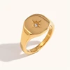 Anillo de sello Aspect North Star dorado