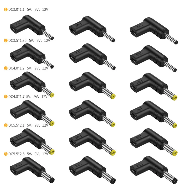 Type C Female to DC 3.5*1.35mm/5.5*2.1mm Male Converter PD Adapter Charging Connector 5V/9V/12V