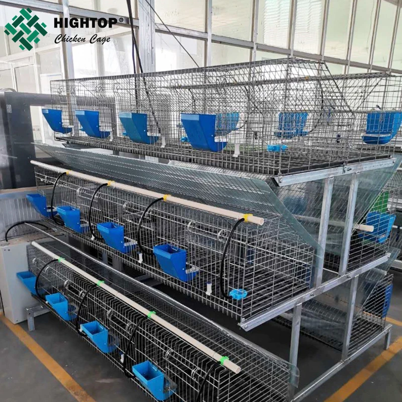 Three Layer Nine Position 2X2 Galvanized Welded Wire Mesh Rabbit Cage With Pull Out Tray