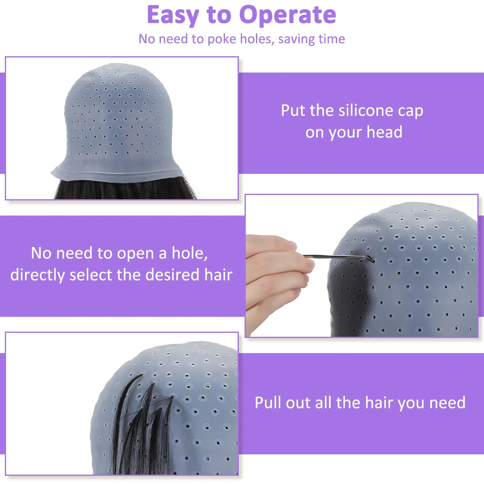 Color Hair Dyeing Staining Tools Reusable Punched Silicone Highlight