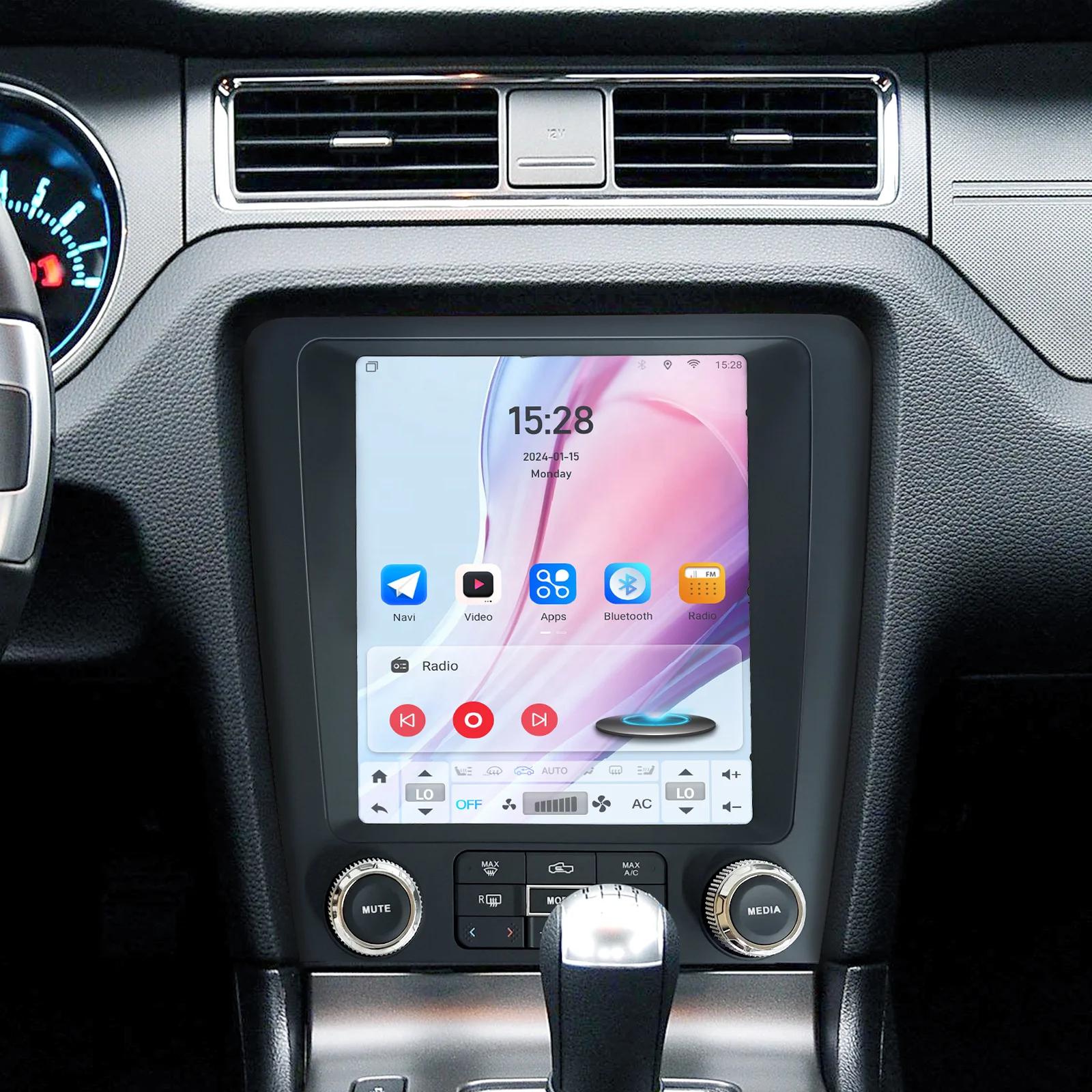 Vertical Screen Android Car Infotainment System 8 Core 2+32g with WiFi Bluetooth GPS Navigation for Ford Mustang 2010-2014