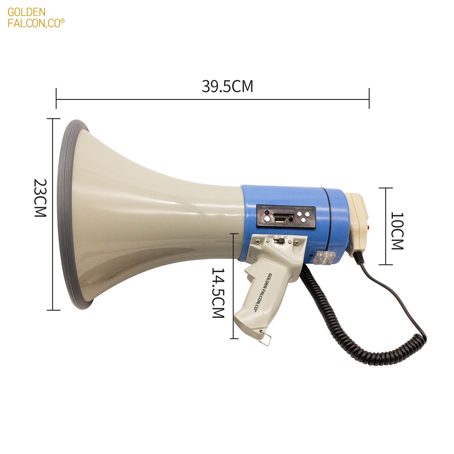High Quality 50W Handheld Megaphone with Record Music BT SD Card  Rechargeable Megaphone for Indoor Outdoor