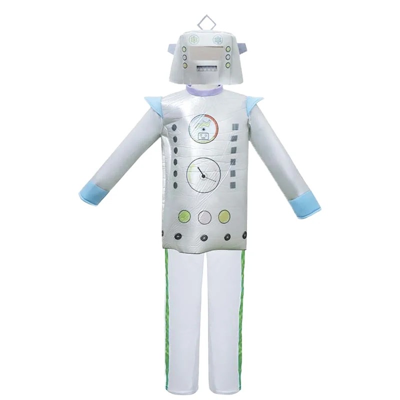 Unisex Silver Suit Robot Halloween Costume for Boys Girls Kids PVC Printed HCBC-061 Character Type TV Age Group Children