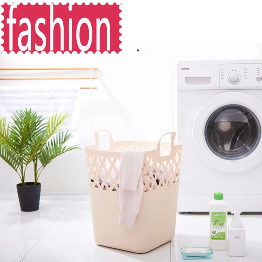 High Quality Plastic Square Cross Border Home Storage Baskets with Handles for Bathroom Organization Multi-Purpose Use