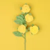 Cuatro ramas de rosas burbuja - Amarillo