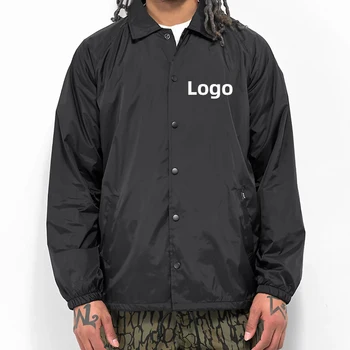 OEM Custom Print Logo Spring Fashion Regular Fit Lightweight Windbreaker Men Casual Nylon Coaches Jacket