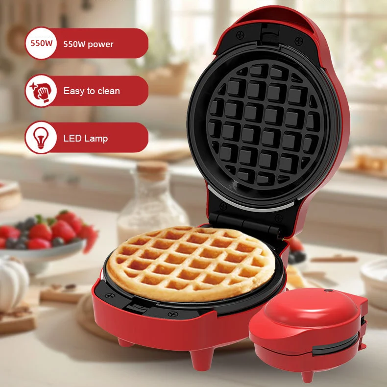 Customized 7 in 1 Quick Heat-Up Personal Electric Animal Heart Shape Waffle Iron Mini Waffle Maker with Detachable Plates