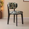 Black+floral cloth backrest+floral cloth cushion