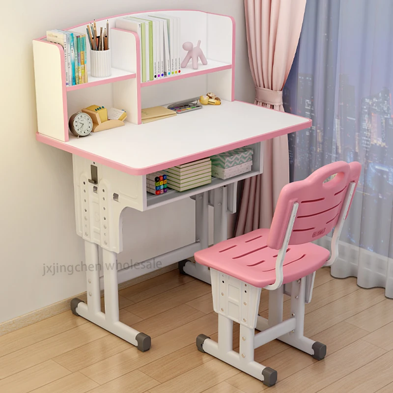 New Design Children's Learning Desk With Bookshelf Home Furniture Height Adjustable Kids Study Table and Chair Set for Child