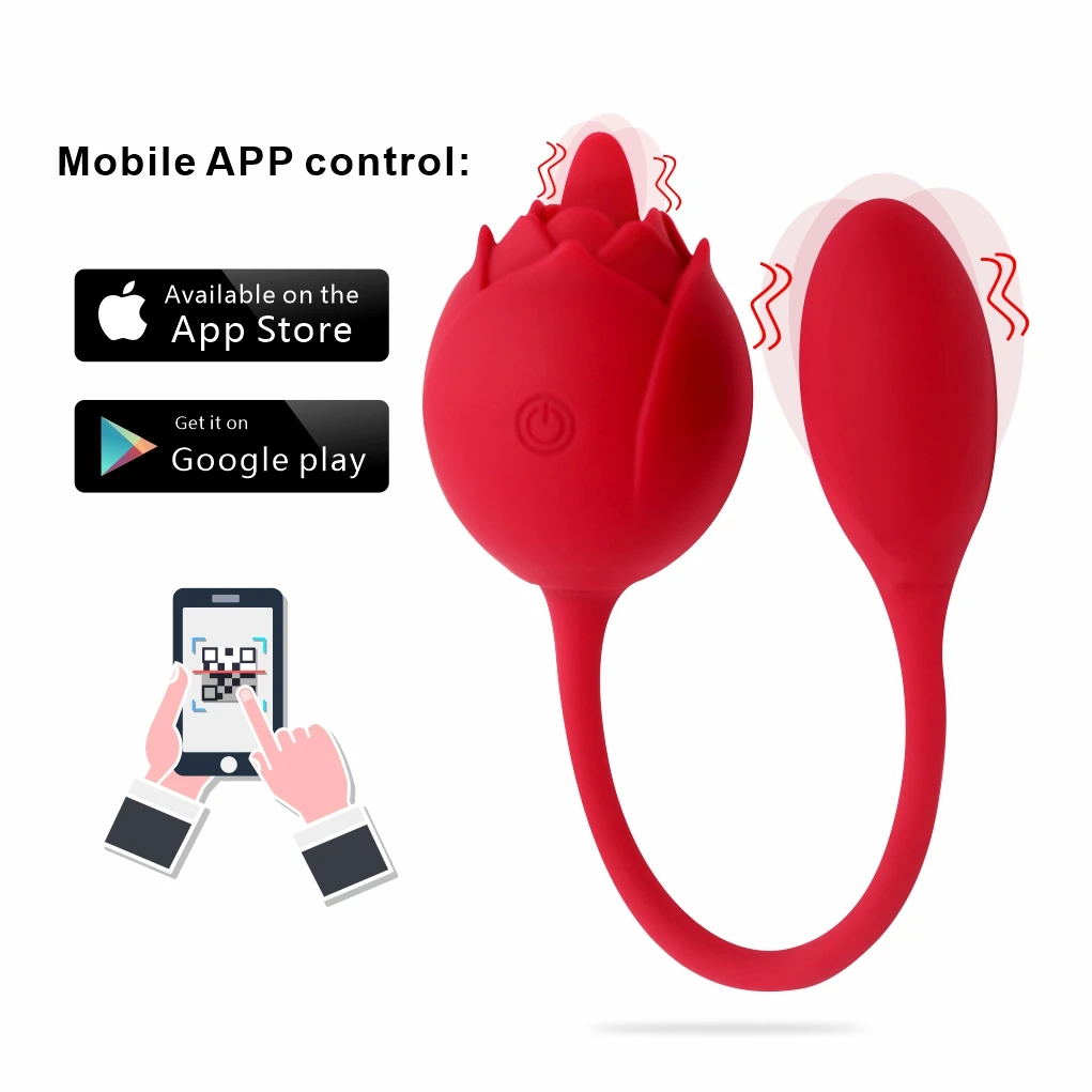 App Control Silicone Rose Flower Vibrator