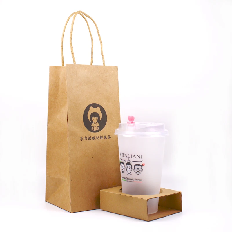 Source Milk tea packaging takeout packaging for bubble tea cup plastic bag  cup holder on m.