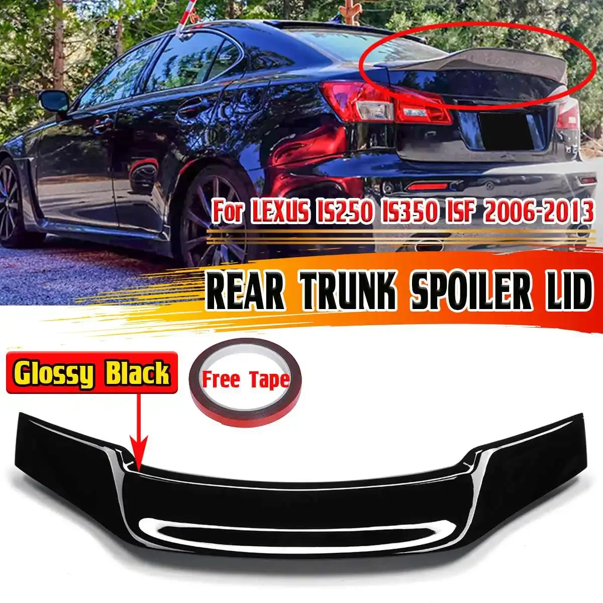 IS350 Car Rear Spoiler Wing Trunk Lip For LEXUS IS250 IS350 ISF 2006 ...