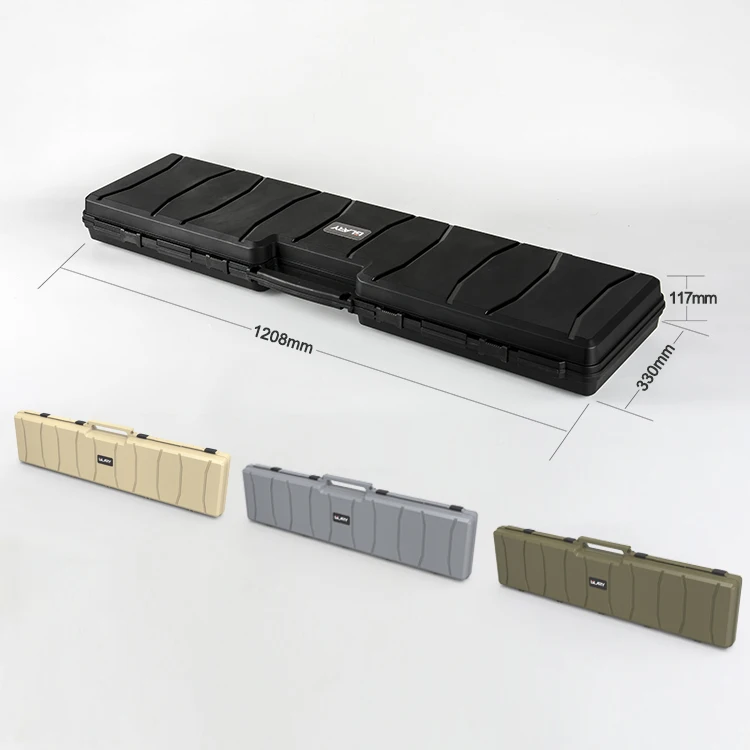 GLARY Grey Stackable Tactical Gun Safe case Box Portable Lightweight Gun Storage case Box Hard Plastic Long Gun case Box
