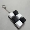 6-button black transparent case with black and white cap