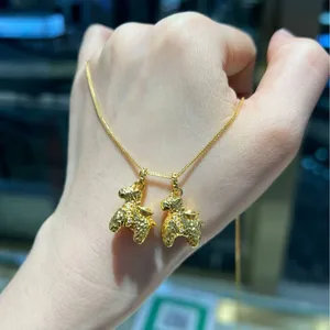 18K Gold Plated Zinc Alloy Trendy Instant Money Pendant with Conch Shape Snake Chain for Women Chinese Style