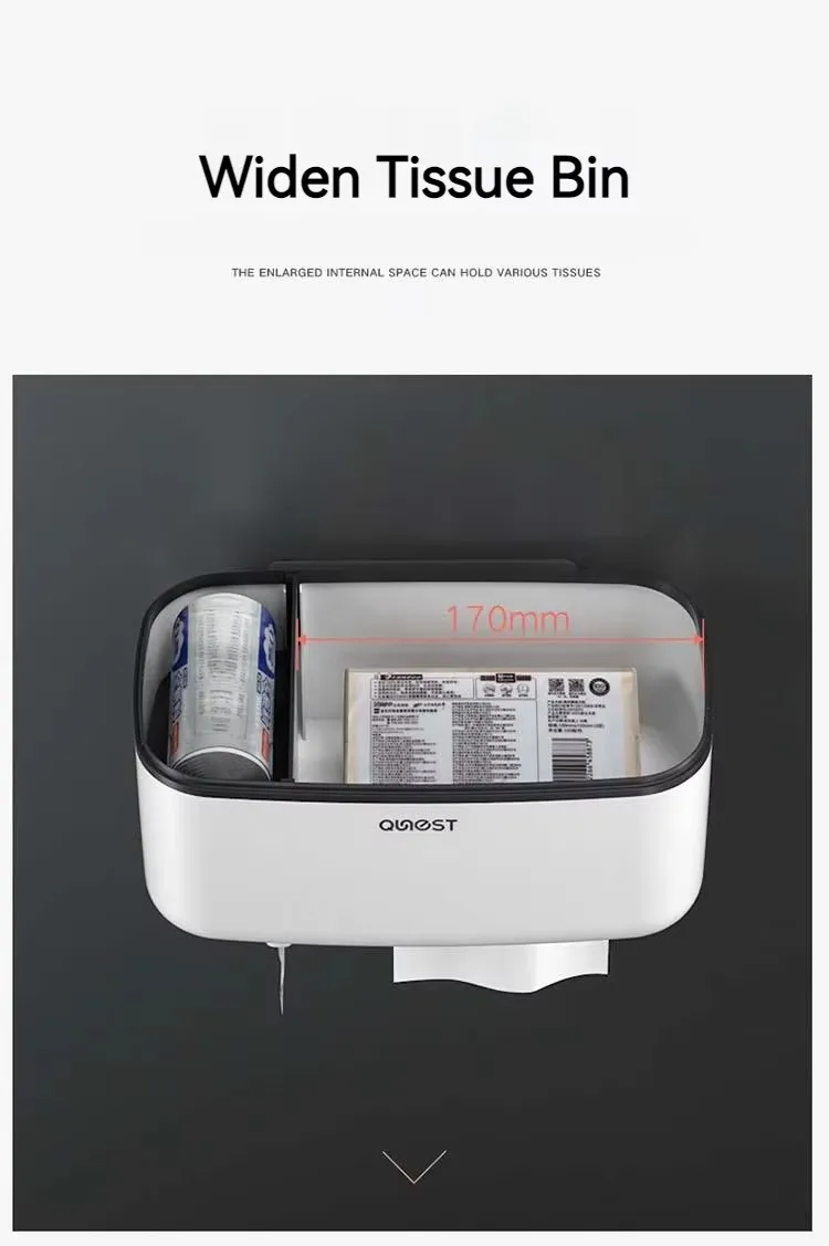 Modern Design Free Sample Bathroom Wall Hanging Drawer Holder Waterproof Multifunctional Plastic Tissue Box manufacture