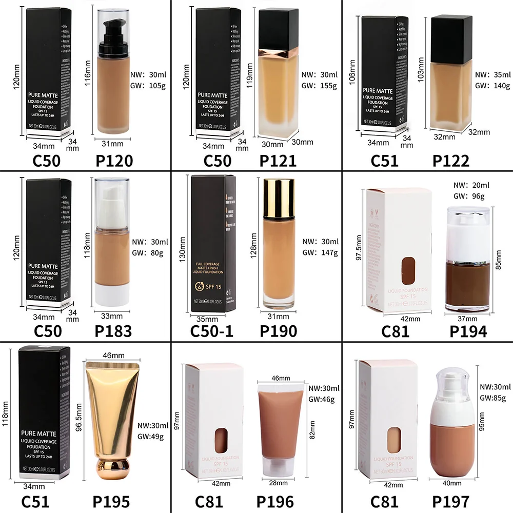 SPF 15 No Logo Cream Foundation Perfect Full Coverage Liquid Foundation  Flawless Waterproof Concealer Foundation| Alibaba.com