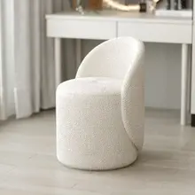 1pc Nordic Rotating Dressing Stool, Bedroom With Backrest Dressing Table, Household Makeup Chair