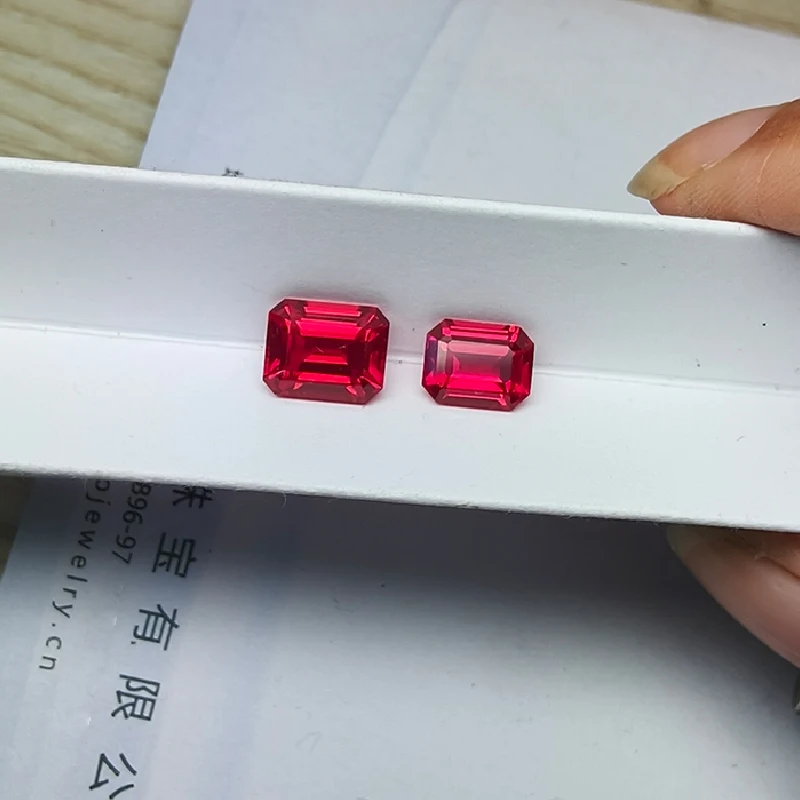 High Quality Lab Created Pigeon Blood Red Ruby Loose Gemstone 5x7mm 6x8mm 7x9mm  Lab Grown Ruby Stones for Fine Jewelry