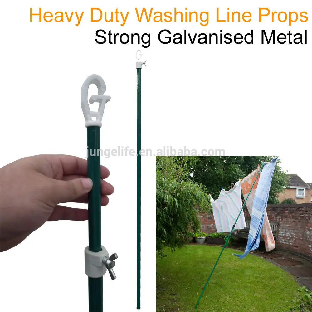 Powder Coating Steel Extendable Clothes Line Prop With Twist Lock