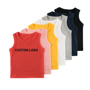Custom Buy Direct From China Manufacturer Wholesale Summer Kid Clothes 100% Cotton Sleeveless Vest Baby Boys T Shirt