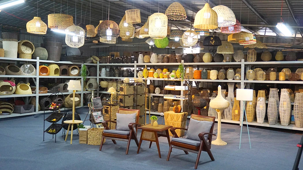 XH Handmade Woven Paper String Lantern Durable Decorative Durable Paper Ball Lamp Shade Pendent Light