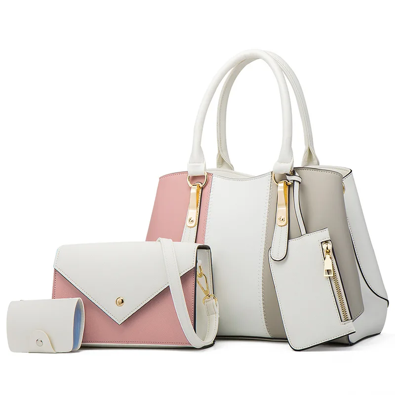 Source 2022 New Fashion Contrast Color One Shoulder Messenger Mother Bags  handbag sets for hot sale 4 pieces lady hand bags women on m.