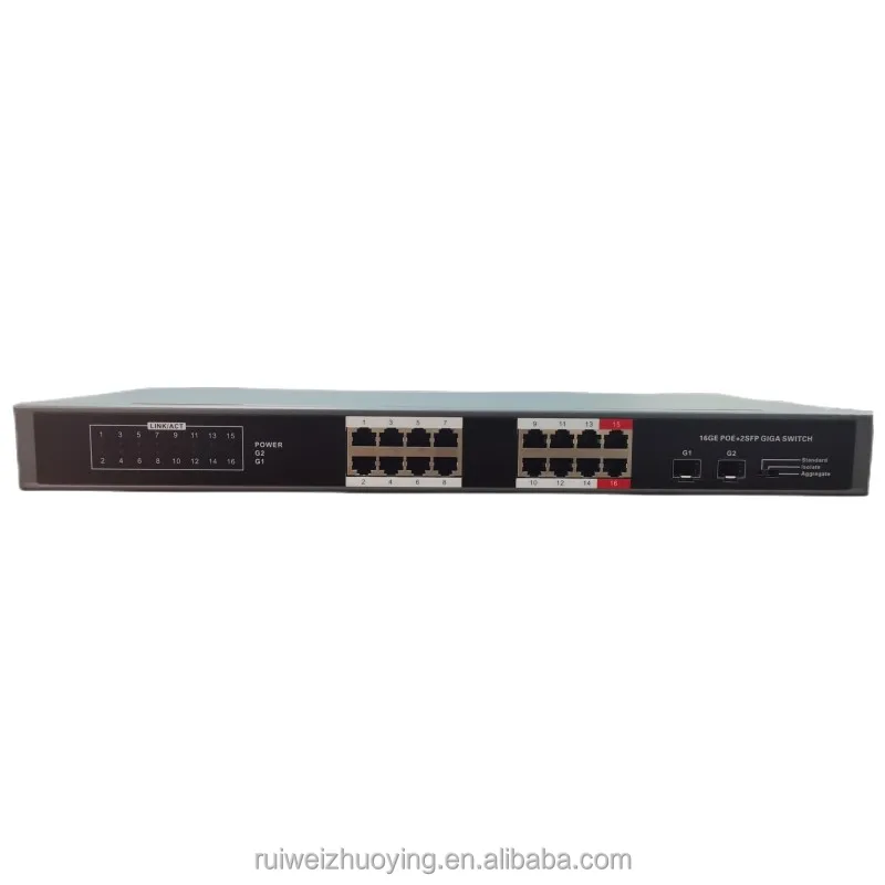 Enterprise Poe Switches 16 Port Poe + 2 Sfp Port 1000m Full Gigabit