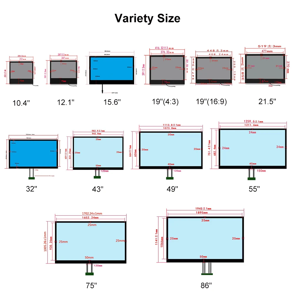 Small Big Transparent Lcd Display 21.5 32 43 49 Inch Lcd 3d Advertising ...