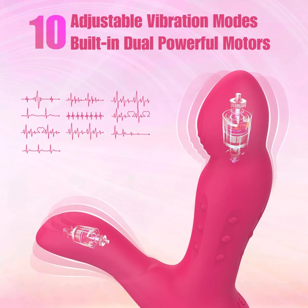 Wireless Remote Control Dildo Vibrator 9 Wiggling Prostate Massager 9 Vibrating Silicone Anal Butt Plug Male Sex Toy for Men