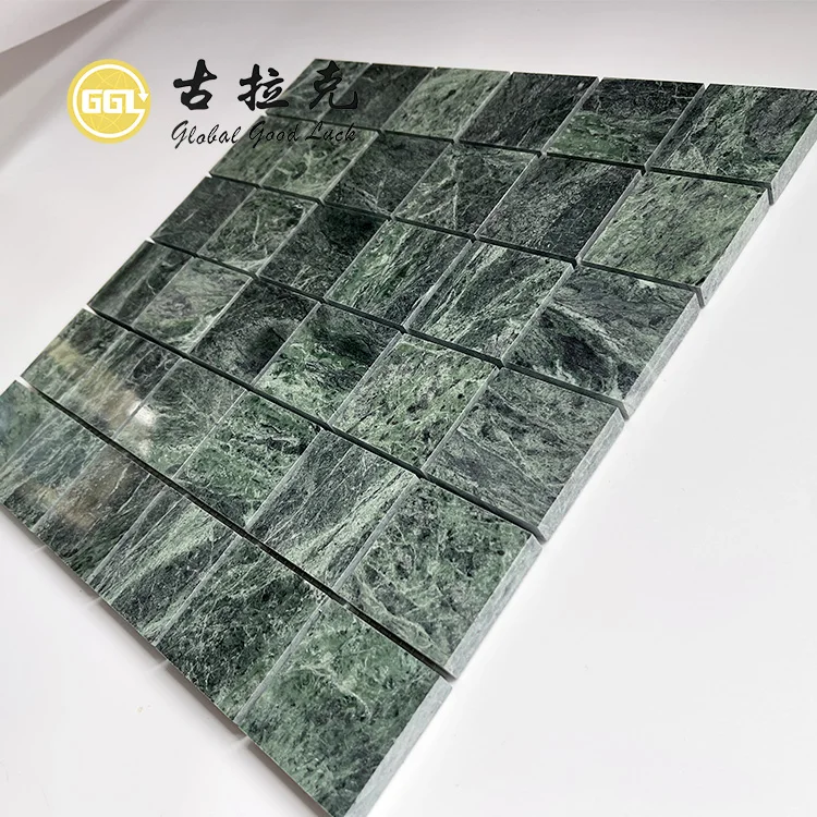 Verde alpi Green Tiles Marble Square Mosaic Bathroom Tiles Floor And Walls