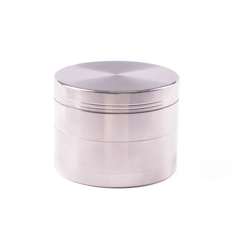 Factory Wholesale Zinc Alloy 4-Layer Flat Grinder 50mm Diameter Smoking Accessory with Customizable Logo preview 5
